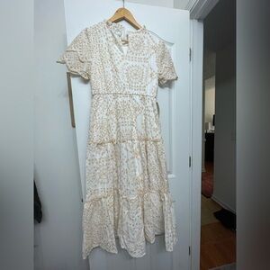 Hayden Cream Ruffled Tiered Maxi Dress